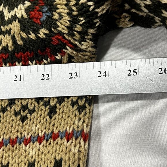 Vintage Abercrombie Fitch Sweater Men Wool Fair Isle Nordic Chunky Knit Sz Large - Picture 6 of 7